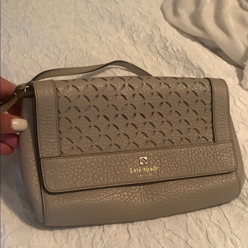 Kate Spade Gray Quilted Clutch Wristlet